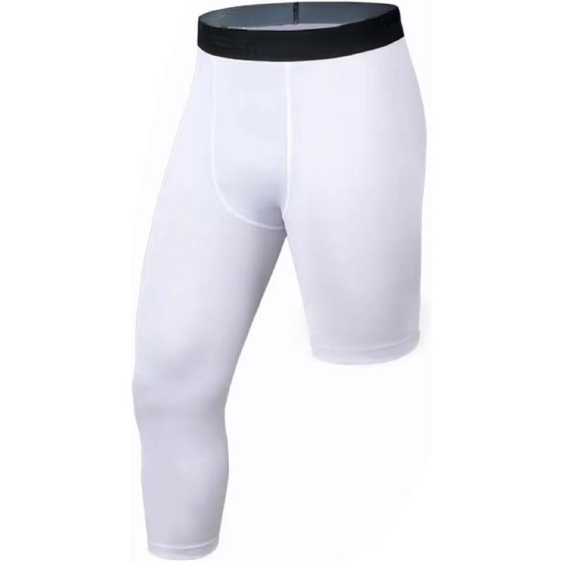 Single Leg 3 4 Tight Sports Pants Men's Pants Althletic Baselayer Underwear for Basketball Running