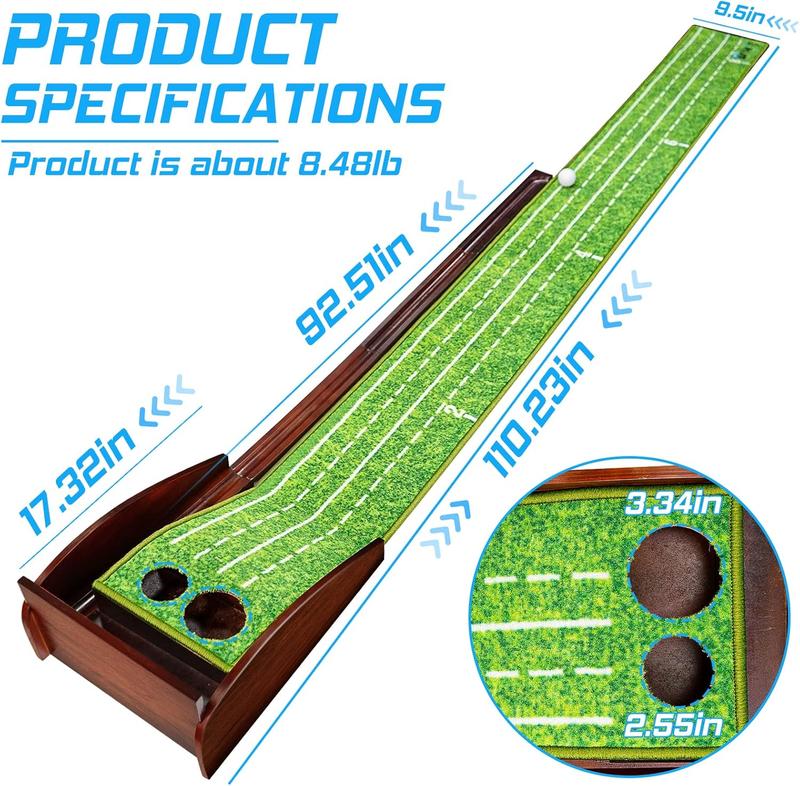 Putting Green Indoor, Golf Putting Mat with Ball Return, Mini Golf Practice  Aid, Golf Accessories Golf Gift for Men