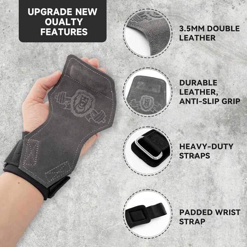 ANUEKLEAR Gy Straps Weight Lifting, Double Leather Lifting Straps for en Deadlift with Cushion Wrist Loop, Gy Lifting Wrist Wraps for Weightlifting