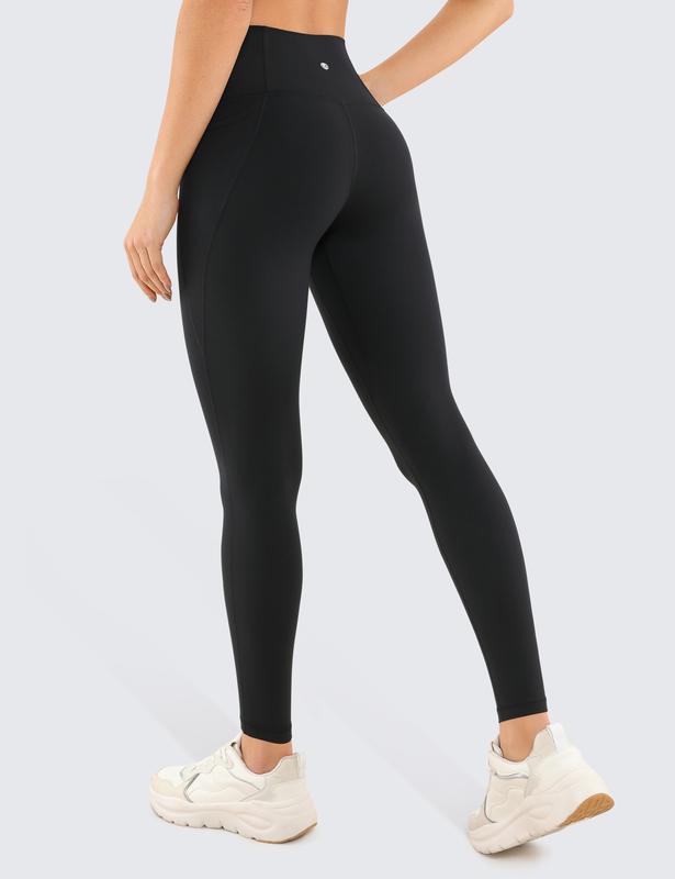 CRZ YOGA Womens Butterluxe Workout Leggings 28 Inches - High Waisted Gym Yoga Pants with Pockets Running Buttery Soft