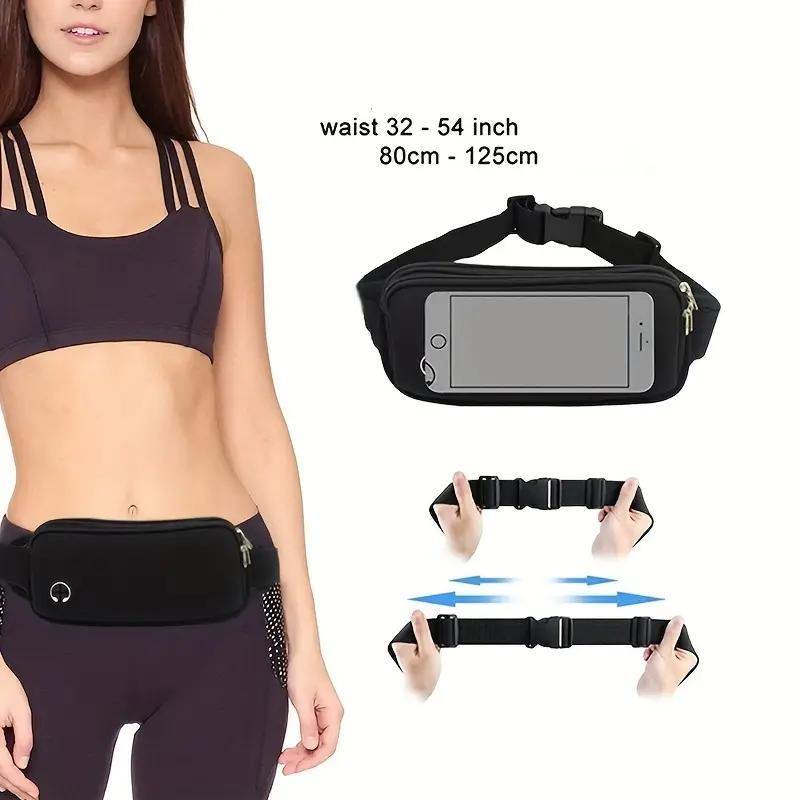 Adjustable Waist Bag, Waterproof Waist Bag with Adjustable Strap & Multiple Pockets, Sports Storage Bag for Running, Cycling & Gym Workout