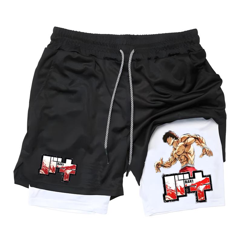 Men Beach Shorts Anime Anime 2 in 1 Compression Shorts Men Jogging Gym Shorts Outdoor Sports  Running Workout Shorts Printed Breathable Anime Gym Shorts Men Performance Shorts Men Shorts Graphic