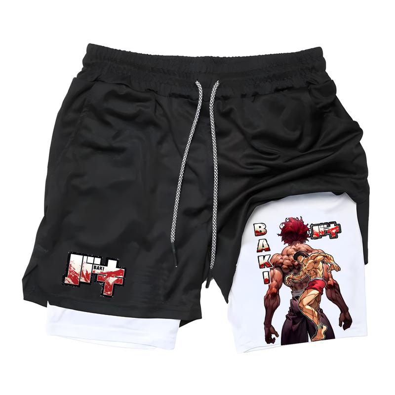 Men Beach Shorts Anime Anime 2 in 1 Compression Shorts Men Jogging Gym Shorts Outdoor Sports  Running Workout Shorts Printed Breathable Anime Gym Shorts Men Performance Shorts Men Shorts Graphic