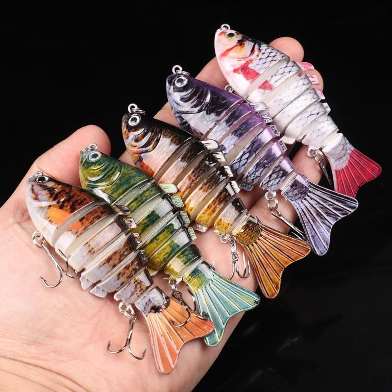 Multicolor Fish Shaped Fishing Lures (5 Counts set), Artificial Fishing Bait with Hook, Fishing Accessories for Outdoor Fishing, Fishing Equipment, Christmas Gift