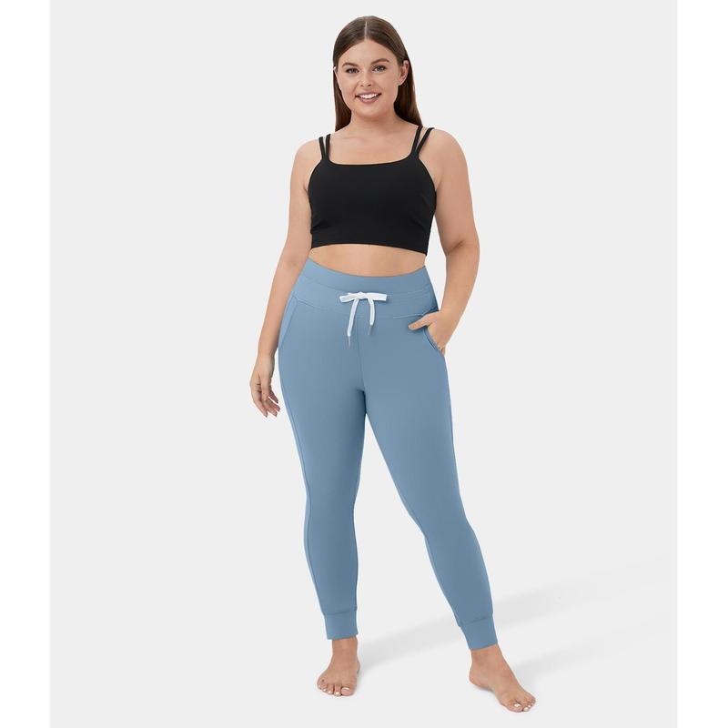 Halara Softlyzero Airy High Waisted Drawstring Side Pocket Plain Full Length Plus Size Joggers