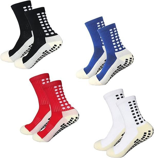 4PCS Men's Athletic Grip Sock Soccer for Men and Women, Non-slip Breathable Football Socks for Competition Training, Men Athletic Socks, Anti Slip Professional Sports Socks for Outdoors