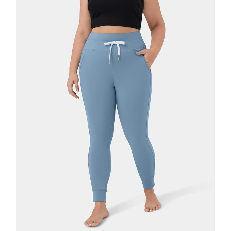 Halara Softlyzero Airy High Waisted Drawstring Side Pocket Plain Full Length Plus Size Joggers