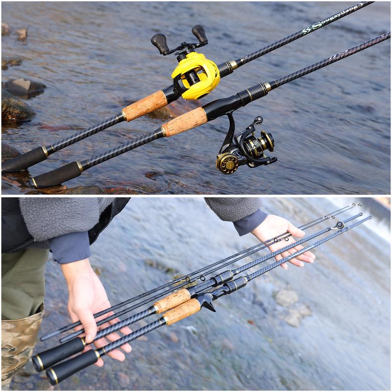 Sougayilang Spinning Casting Fishing Rod, Lightweight Ultra Portable with EVA and Cork Handle, Powerful Fishing Equipment for Freshwater and Saltwater