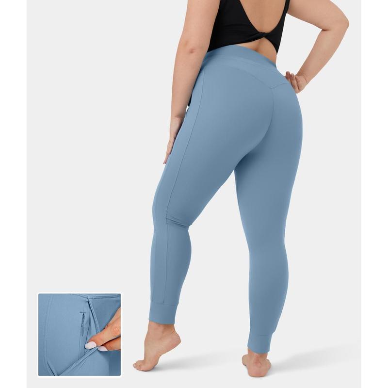 Halara Softlyzero Airy High Waisted Drawstring Side Pocket Plain Full Length Plus Size Joggers