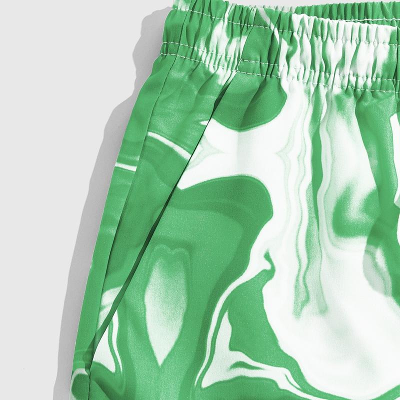 Graphic Print Drawstring Elastic Waist Shorts Casual Tie Dye Running Athletic Sport Shorts