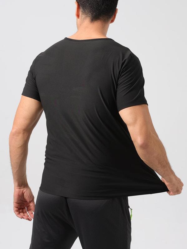 Men's Colorblock Sports Sauna Tops, Sporty Sleeveless Tank Top & Short Sleeve Tee & Long Sleeve T-shirt Sauna Set, Men Sauna Tops for Gym Workout, Fall Outfits, Fallfreshness,  Sauna Suit