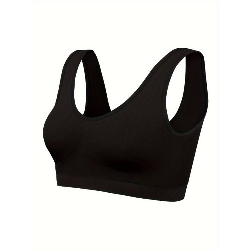 7pcs Solid Seamless Bra, Comfy Breathable Sporty Bra for Women's Lingerie & Underwear