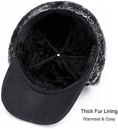 Men Winter Trapper Ear Flaps Hats Aviator Snow Windproof Thermal Faux Fur Warm Hunting Skiing Cycling Earflaps Baseball Caps Dad Hats with Face Mask