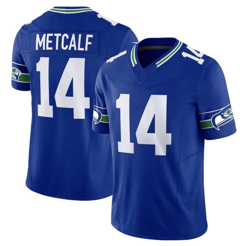 DK Metcalf #14 Seahawks Football Blue Jersey, American Football Jersey