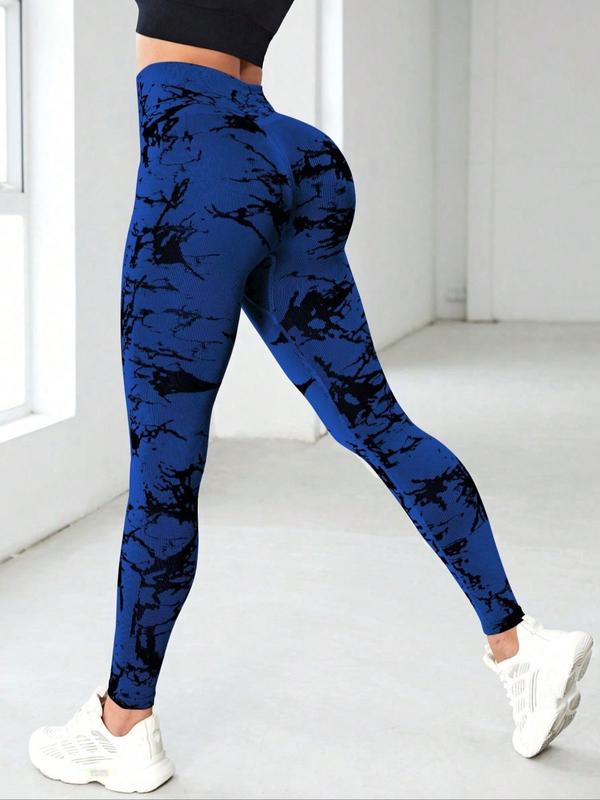 Women's Tie Dye Print High Waist Sports Tummy Control Leggings, Sporty High Stretch Quick Drying Skinny Pants, Ladies Sportswear for Yoga Gym Workout Running, Gym Outfits Women, Fall Outfits 2024, Leggings for Women