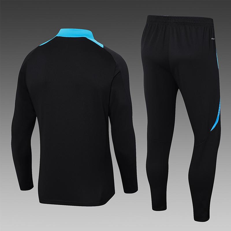 24-25 Argentina Long Sleeve Training Suit High Quality Breathable Quick Drying Black Training Suit Set