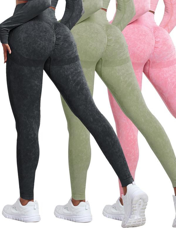 Solid High Waist Sports Leggings for Women, Comfy Breathable Skinny Pants for Yoga Workout Running, Women Sportswear for Summer Spring Fall