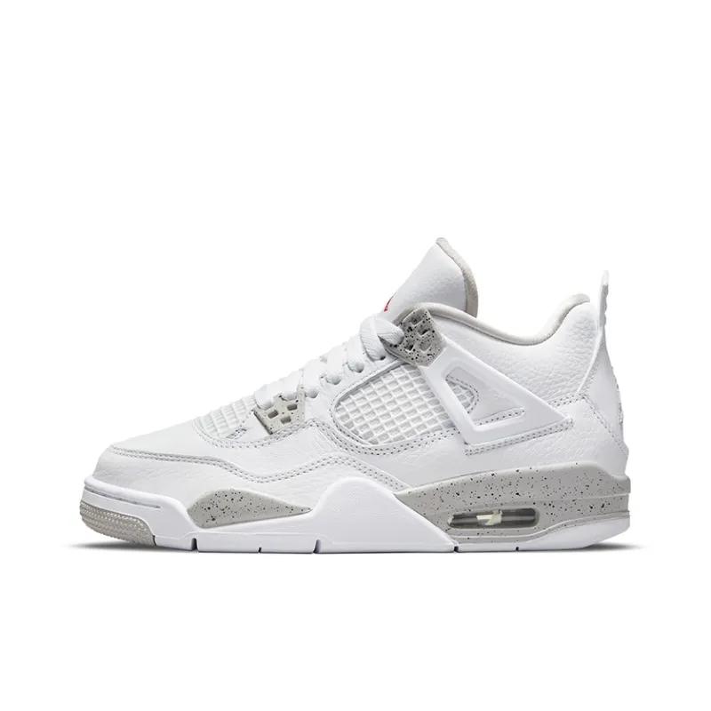 Jordan 4 popular white gray Oreo trendy retro casual shoes, anti slip, wear-resistant, shock-absorbing, versatile basketball sports shoes Winter Hot Sales