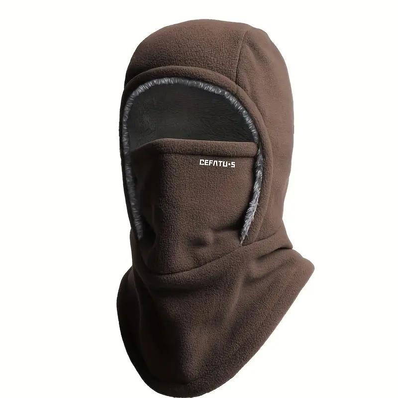 Winter Balaclava Face Mask withIntegrated Neck Warmer and EarProtection, Thickened QutdoorWindproof Head Cover, Unisex forCycling, Running, Skiing, Fishing,Machine Washable,Polyester, Black -Ideal for Thanksgiving, Christmas,New Yea