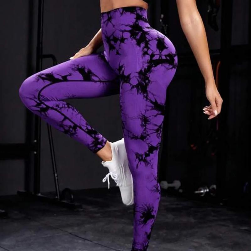 3 pack tie dye print high waisted workout leggings for women scrunch rear lifting high waist tummy control yoga athletic wear.