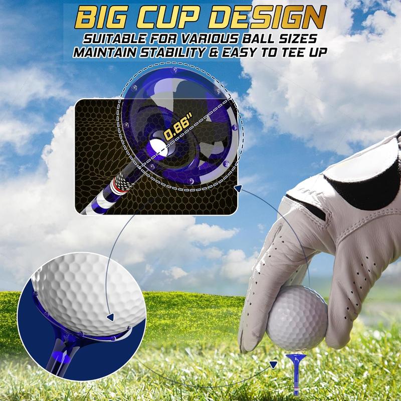 Golf Tees, Golf Tees 3 1 4 Unbreakable , Plastic Golf Tees Reduce Side Spin & Friction, Purple (50pcs)