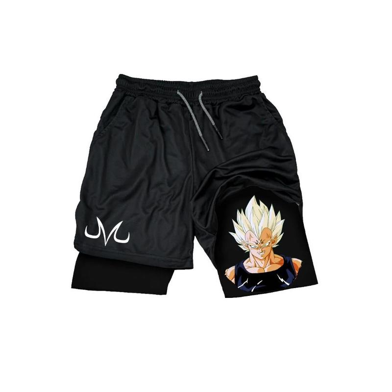 Men Shorts Anime Graphic Gym Shorts 2-in-1 Men Gym Shorts Summer Double Layer Sports Shorts with Inner Pocket Men Training Running Clothes sprayground  shorts basketball short