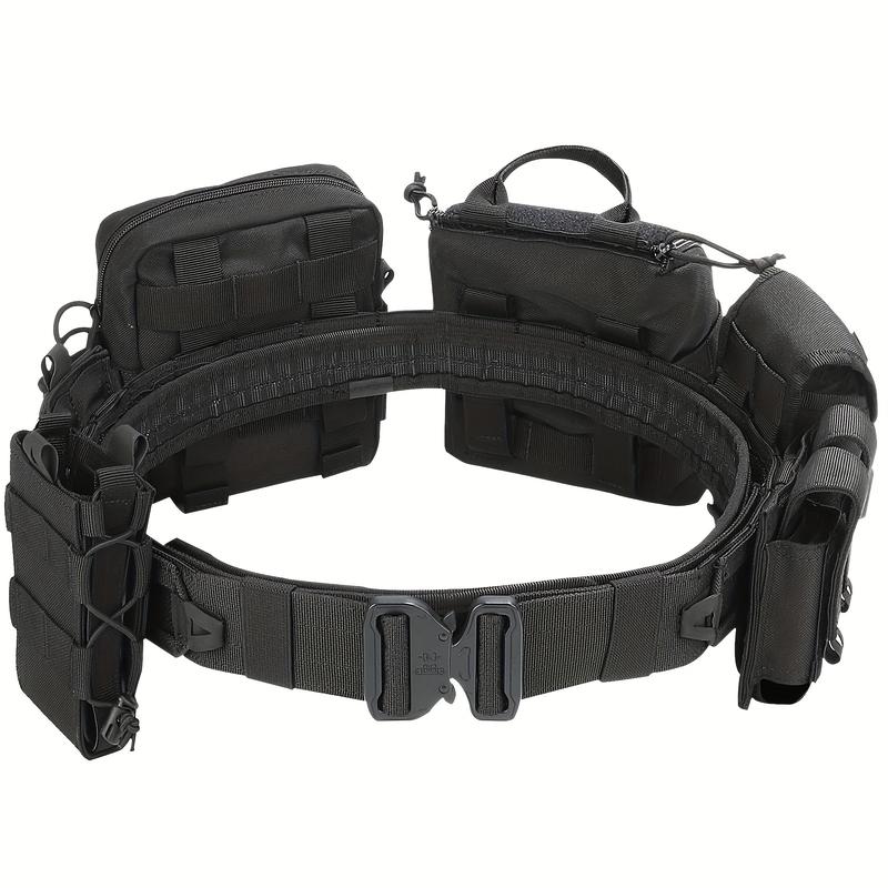 8pcs set Molle Battle Belt Utility Belt With Accessories Pouches - Quick Release Trigger Airsoft Belt Heavy Duty Belts