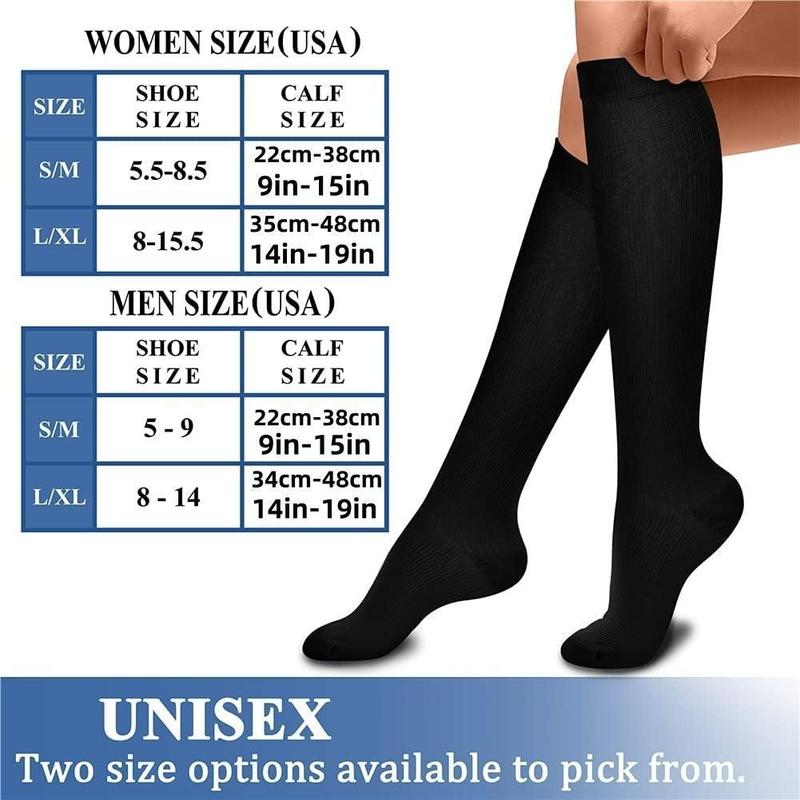 Compression Socks, 3 Pairs Unisex Comfy Breathable Sports Socks for Running Jogging Cycling, Sports Socks for Men & Women