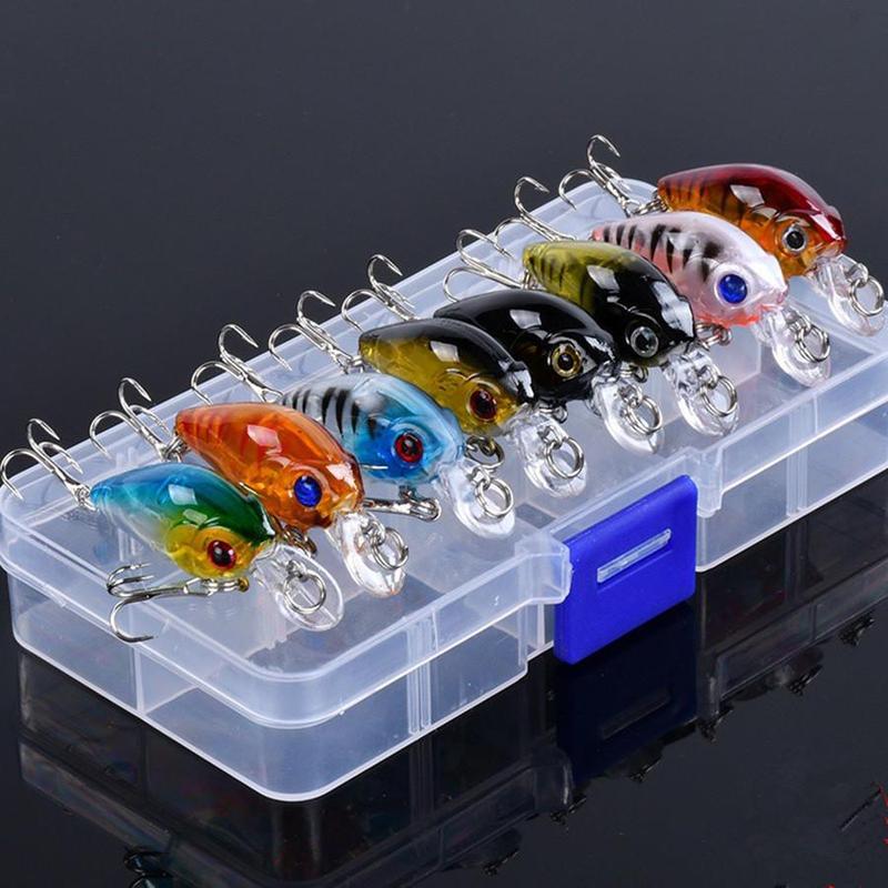 Artificial Fishing Lure Set, 8 Counts box Floating Crank Bait, Realistic Topwater Artificial Bait, Fishing Accessories for Outdoor Fishing