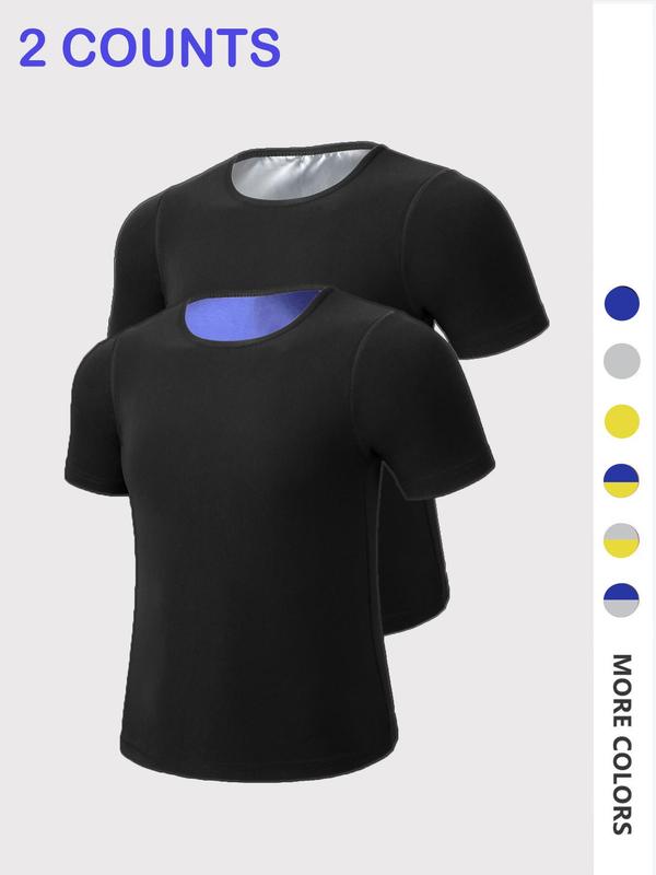 Men's Short Sleeve Sauna T-shirts, Sweat Enhancing Compression Tee, Back To School Workout Slimming Top, Tummy Flattering Outfits, Compression Shirts, Fall Outfits, Fallfreshness, Fall Clothes