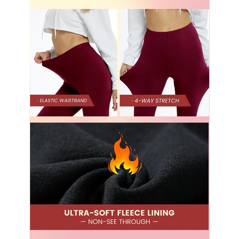 1-Pack Ultra Soft Fleece Lined Thermal Leggings - Women's Full-Length Yoga Pants for Winter Hiking, Running, and Fashionable Activewear - Soft, Stretchy, Warm, and Breathable with Assorted Colors and Sizes