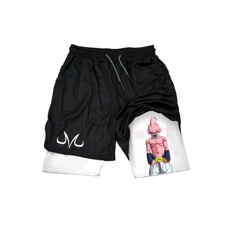 Men Shorts Anime Graphic Gym Shorts 2-in-1 Men Gym Shorts Summer Double Layer Sports Shorts with Inner Pocket Men Training Running Clothes sprayground  shorts basketball short