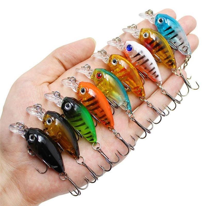 Artificial Fishing Lure Set, 8 Counts box Floating Crank Bait, Realistic Topwater Artificial Bait, Fishing Accessories for Outdoor Fishing