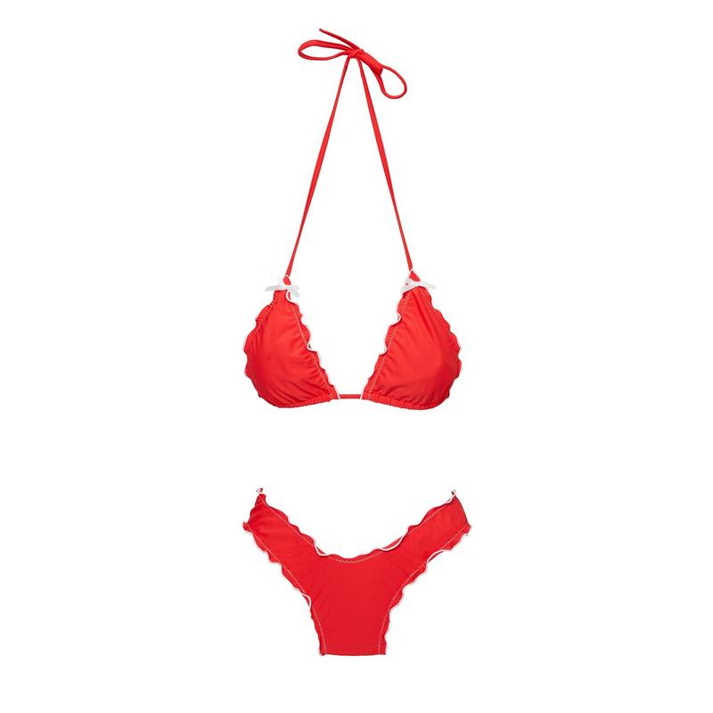 Kathrine Triangle Bikini Top Red