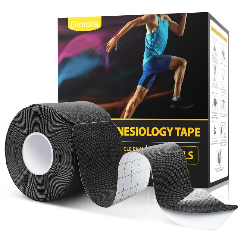 Kinesiology Tape 4 Rolls - Elastic Cotton Athletic Tape, 16.4 ft 80 Precut Strips in Total, Medical Grade Adhesive Sports Tape for Muscle Pain Relief and Joint Support