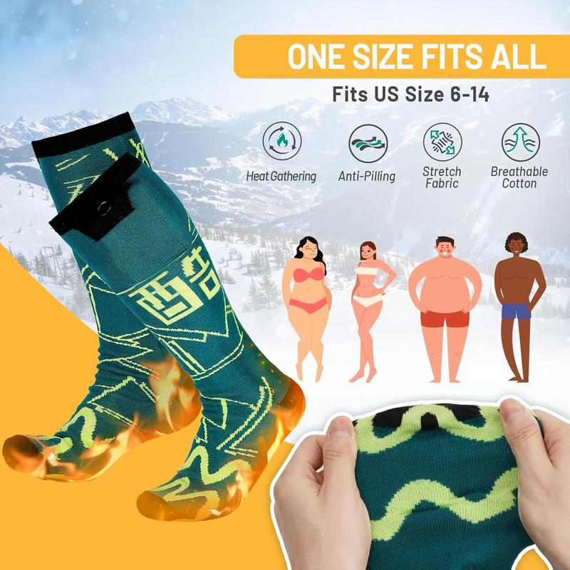 5000mAh Heated Socks: 10-Hour Battery Life | APP-Controlled Rechargeable Electric Socks - Battery Powered Cold Weather Foot Warmer Socks for Men Women | Outdoor Hunting Skiing Camping Hiking