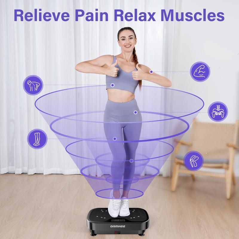 DamKee Vibration Plate Exercise Machine, 9 Modes Whole Body Workout Vibrating Fitness Platform for Buring Calories & Shaping, Wellness - Home Gym Equipment