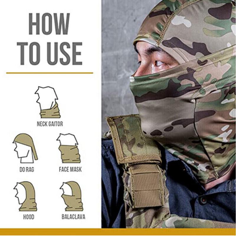 Full Face Mask Tactical Balaclava Outdoor Camouflage Military Hood for Men Women