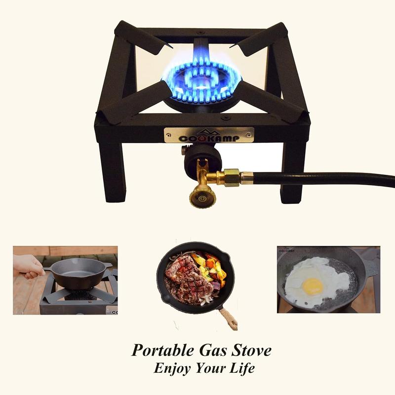 Propane Single Burner Camp Stove with CSA Listed Regulator and 4ft Hose (SA1200)