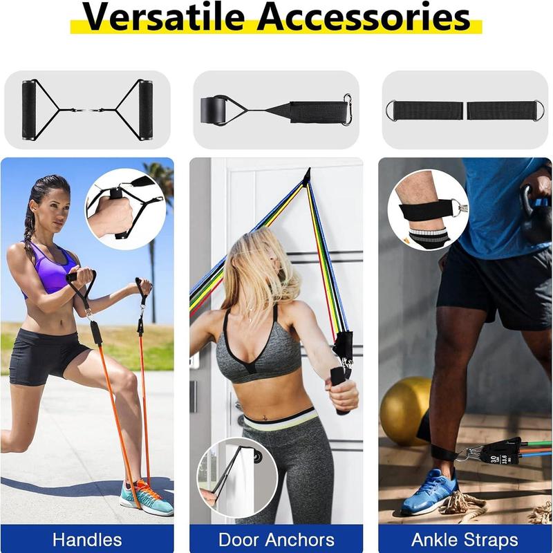 Resistance Band Set, 1 Set Portable Multipurpose Fitness Band with Handle & Storage Bag, Durable Exercise Band for Home Gym Workout