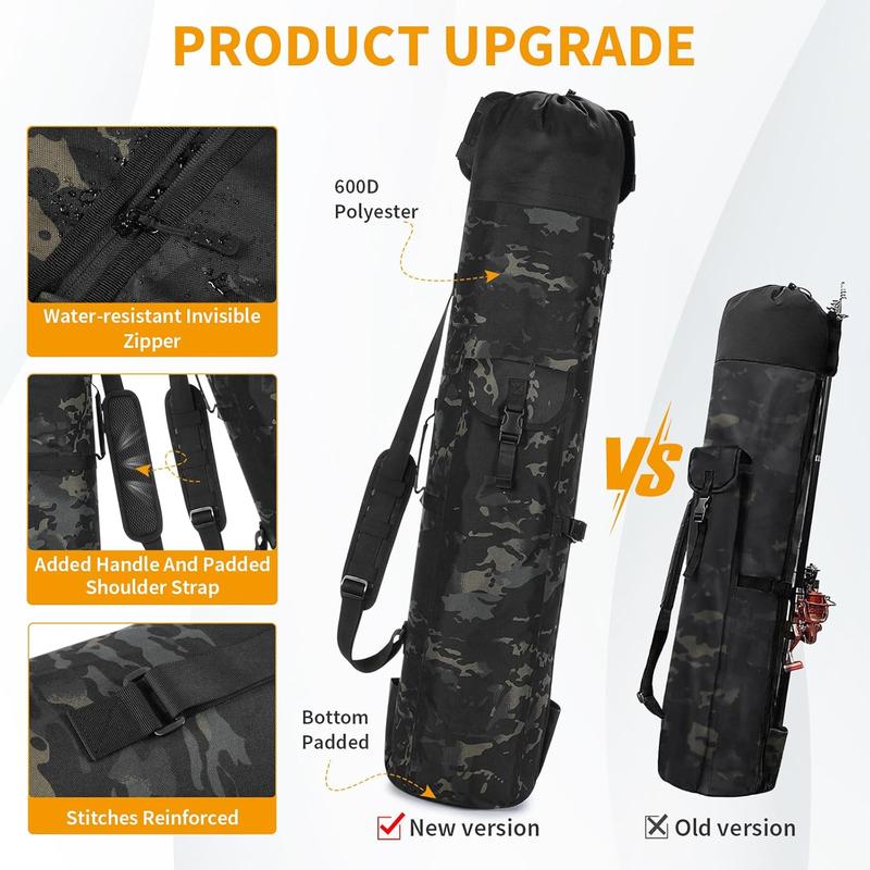 Fishing Rod Carrier Fishing Pole Bag Reel Organizer Case Storage Bag for Fishing Gear and Equipment and Traveling, A Fishing Gifts for Men, Family Father, Daughter and Friends