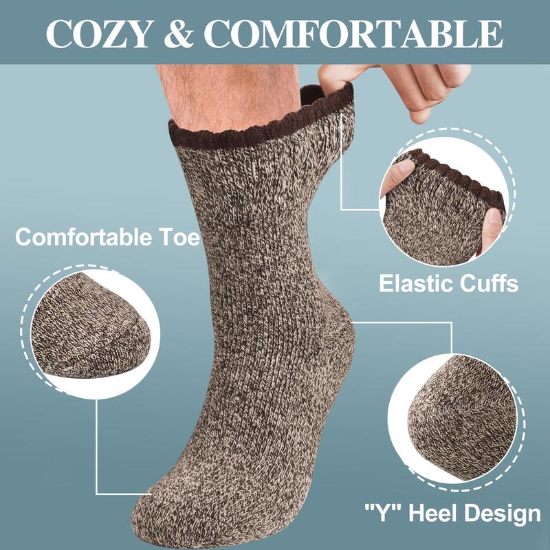 5 Pack Merino Wool Socks for Winter Warm Thermal Hiking - Women Men  Thick Hiking Socks for Camping Cozy Socks for Women Man