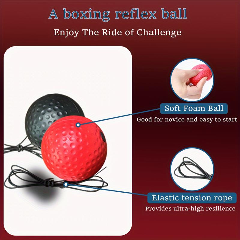 Boxing Reflex Ball - React Reflex Balls On String With Headband, Carry Bag And Hand Wraps - Improve Hand Eye Coordination, Punching Speed, Fight Reaction - For Boxing Training - Ideal Gift for Fighters & Martial Artists