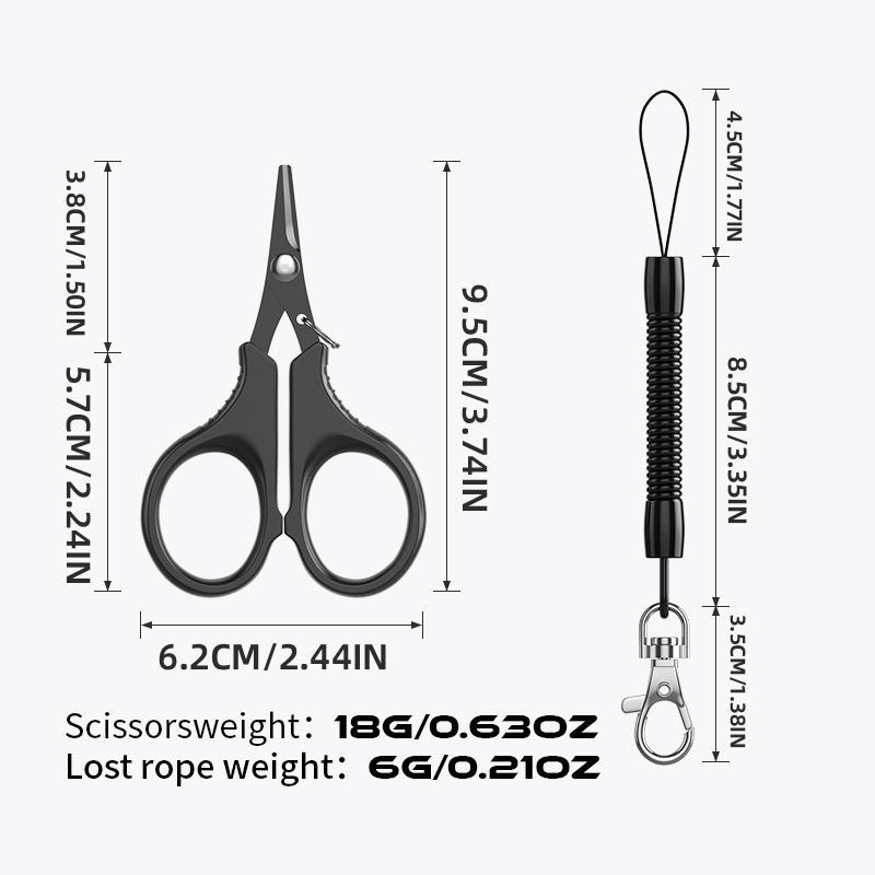 Multifunctional Fishing Plier with Rope, 3 Counts set Stainless Steel Fishing Line Cutter, Portable Fishing Tool for Outdoor Fishing