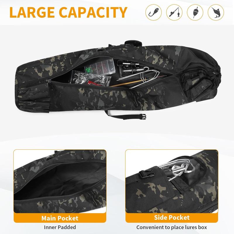 Fishing Rod Carrier Fishing Pole Bag Reel Organizer Case Storage Bag for Fishing Gear and Equipment and Traveling, A Fishing Gifts for Men, Family Father, Daughter and Friends