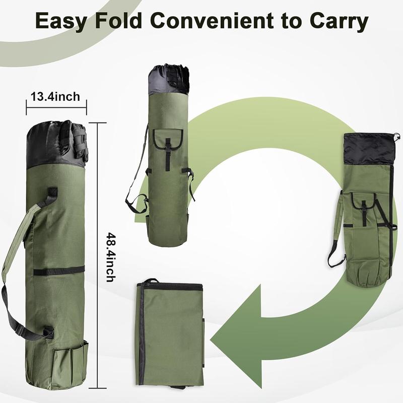 Fishing Rod Bag Fishing Rod Case Portable foldable Fishing Pole Bag Large Capacity Fishing Rods and Tackles Storage Bag Holds 5 Poles