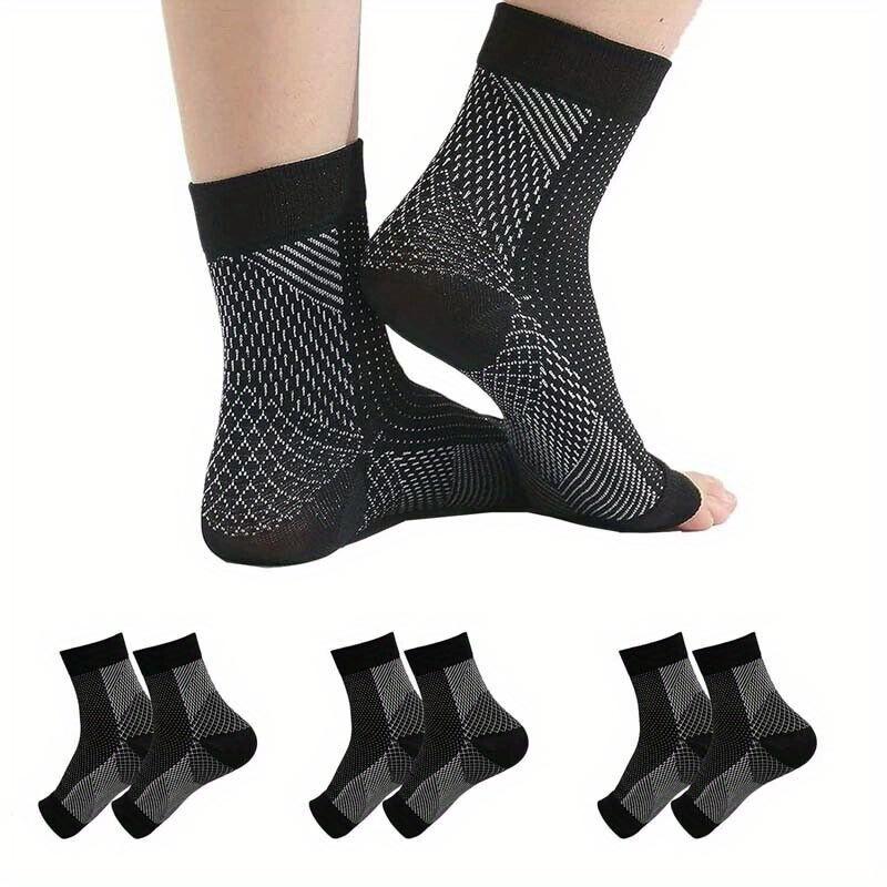 4 Pairs of Neuropathy Socks Ankle Bracket and Tendonitis Compression Socks Pain Relief Running Compression Stockings