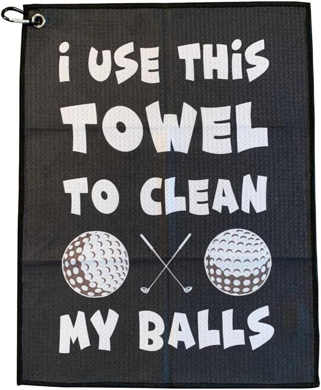 ShankIt Golf Funny Golf Microfiber Cleaning Cloth for Golf Balls - Includes Towel Clip for Golf Bags & Clubs -  Funny Gift for Any Golf Fan