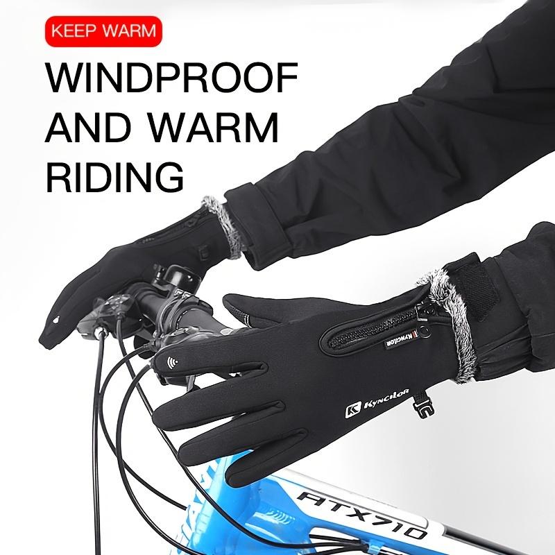 Kyncilor Touch Screen Winter Waterproof Fleece-Lined Wrist Warmth Cycling Running Gloves - Windproof, Hand Washable, Woven - Polyester Fiber - For Men & Women - Suitable for Winter Sports & Outdoor Activities - Perfect Gift for Valentine's Day,