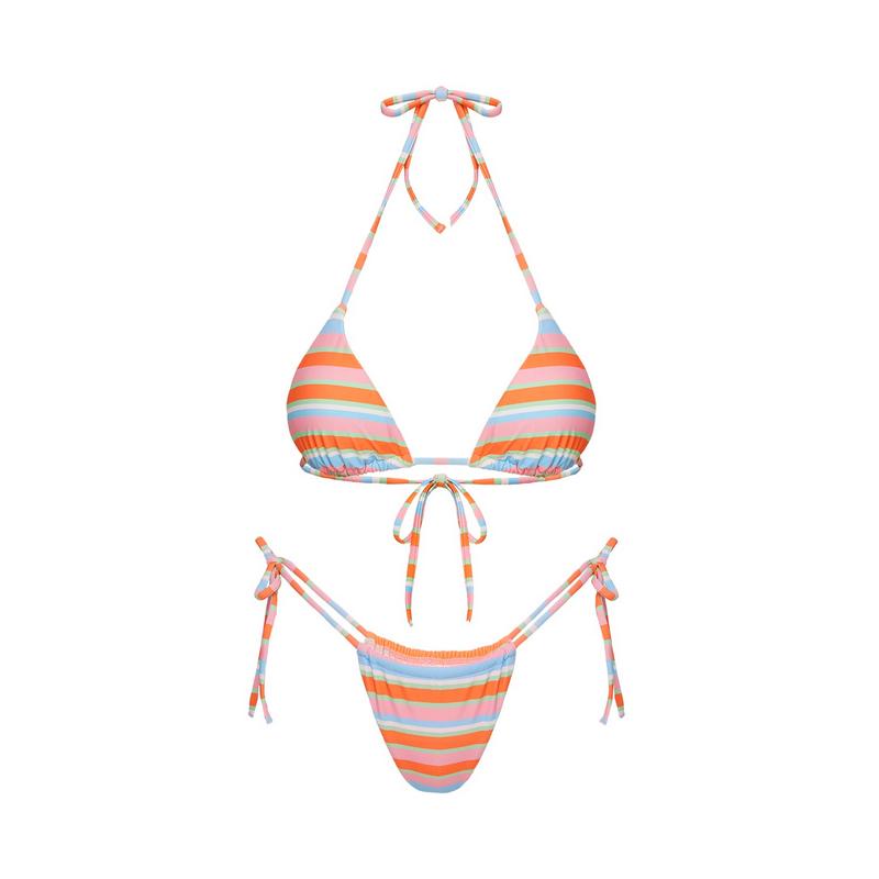 Jenner Triangle Bikini Top Candy Stripe